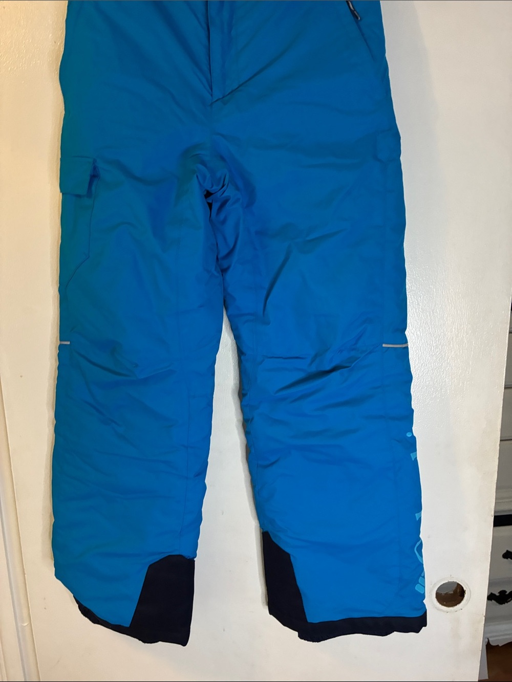 Columbia Boy’s Bright Blue Cargo Snow Pants Size 14-16 Waterproof , Breathable